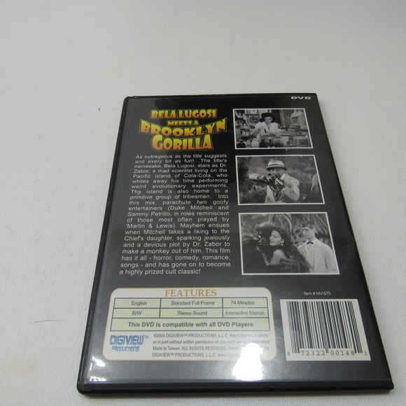 Bela Lugosi Meets a Brooklyn Gorilla DVD Digitally Remastered - Picture 2 of 4